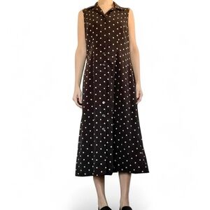 Vintage Studio I Sleeveless Brown Midi Dress Polka Dot